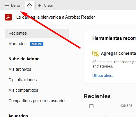 Adobe Acrobat Menu